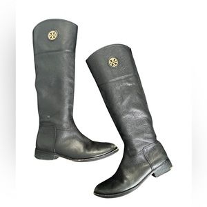 Tory Burch Black Leather Riding Boots Size US 9.5M